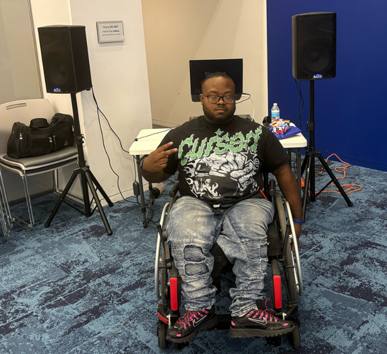 A DJ in a wheelchair