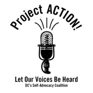 Project ACTION logo - a microphone. Let your voices be heard