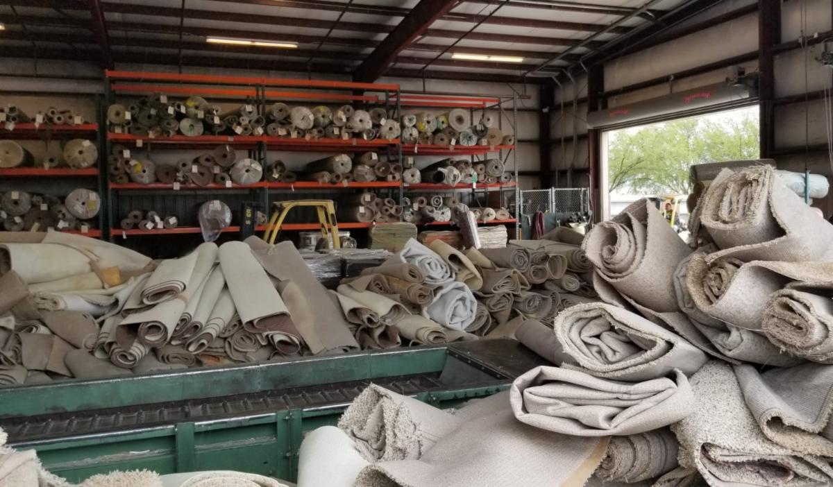 carpet collected for recycling. Photo courtesy Aquafil