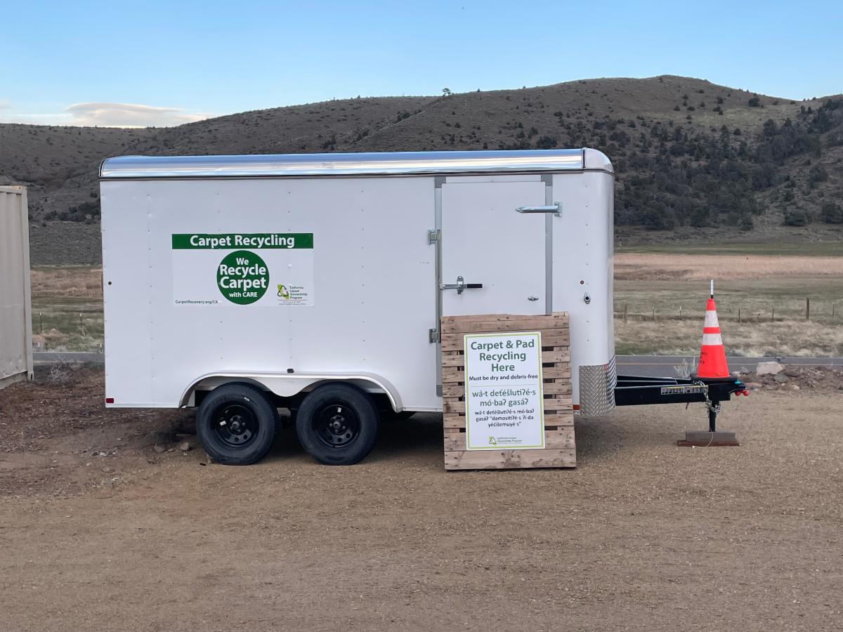 CARE container with sign in Washoe language
