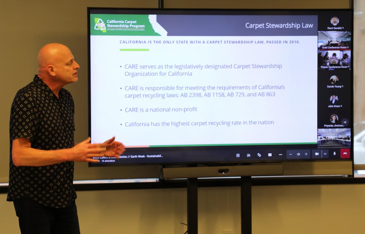 Rob presenting with slide