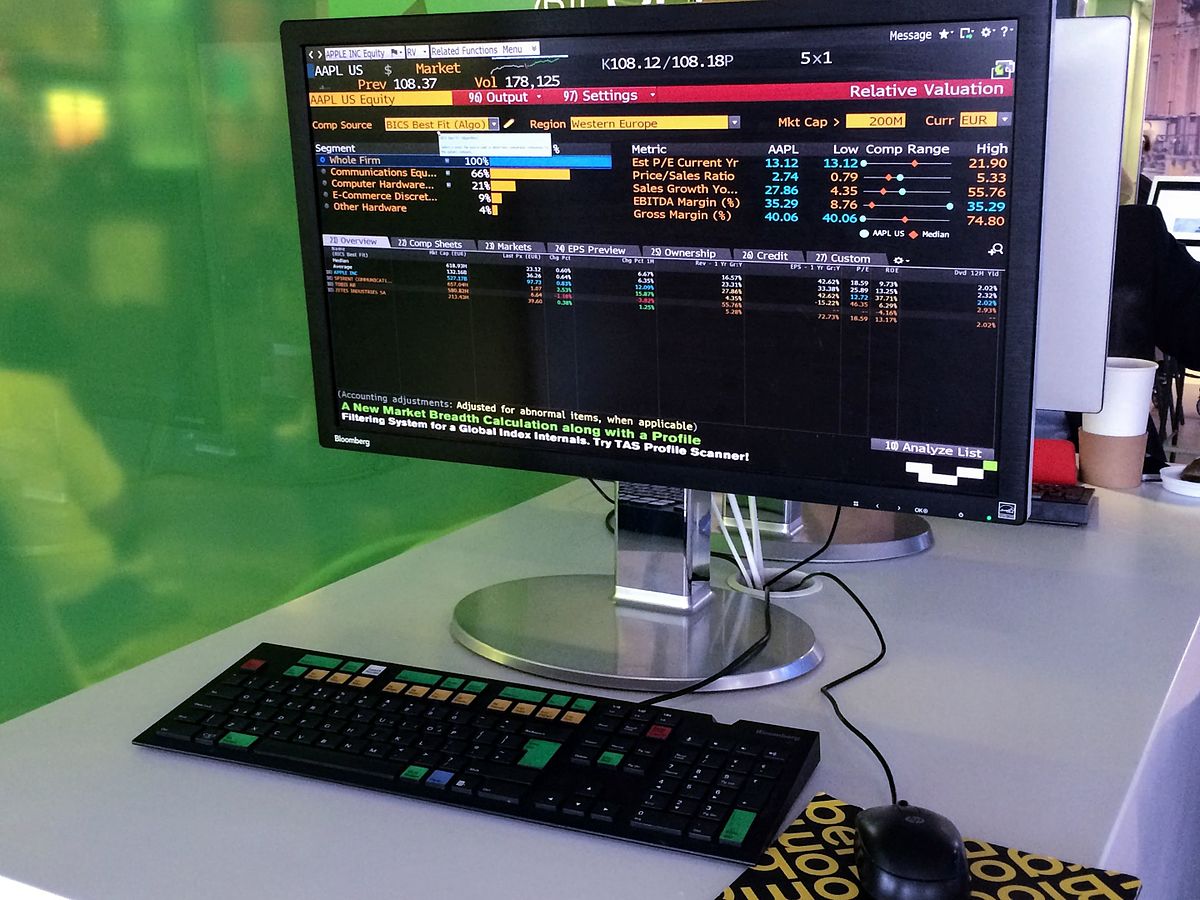 Bloomberg terminal at the USF Sarasota-Manatee campus.