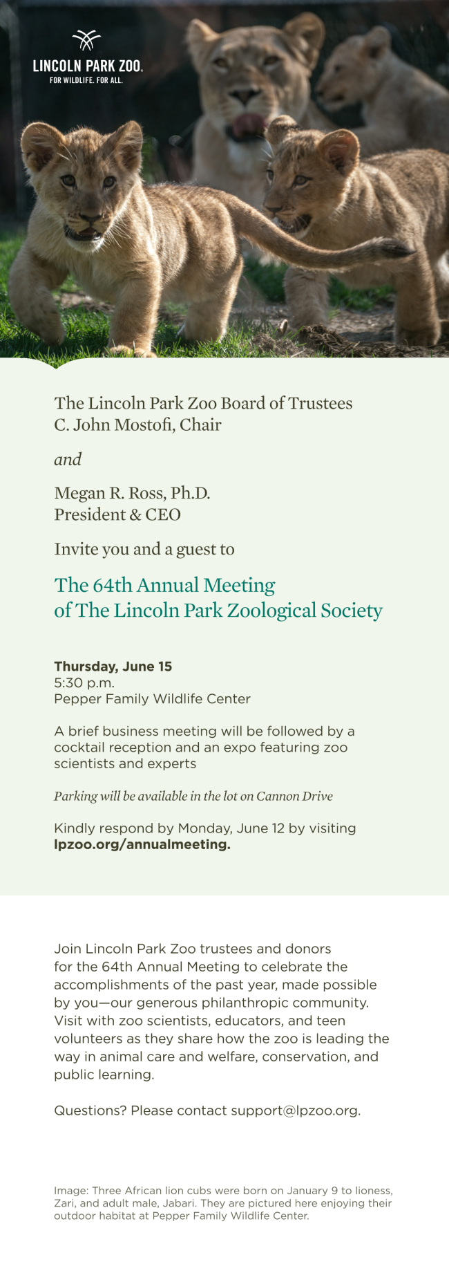 You're Invited to the 64th Annual Meeting of The Lincoln Park