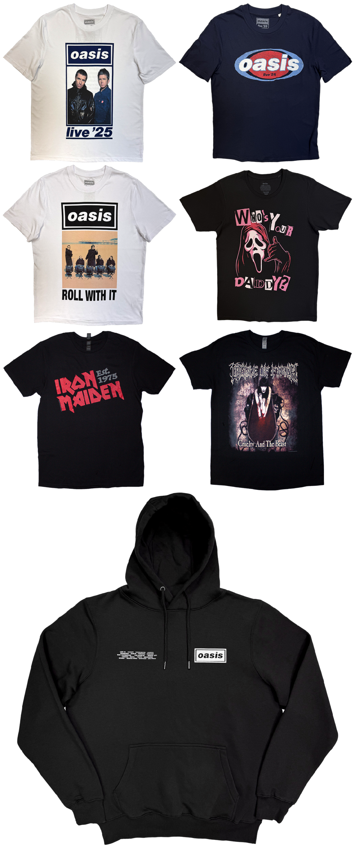 Replenished merchandise at Rock Off