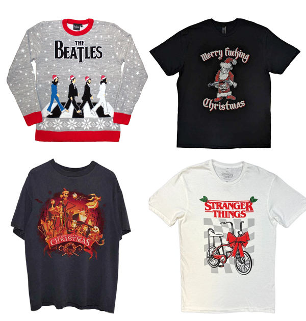 Christmas merchandise at Rock Off