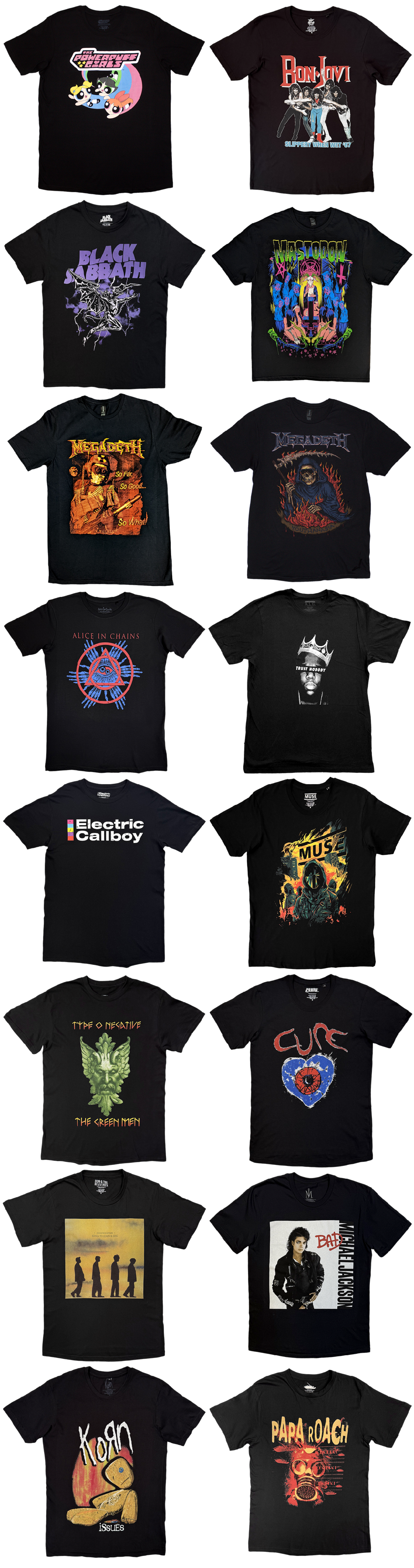Replenished merchandise at Rock Off
