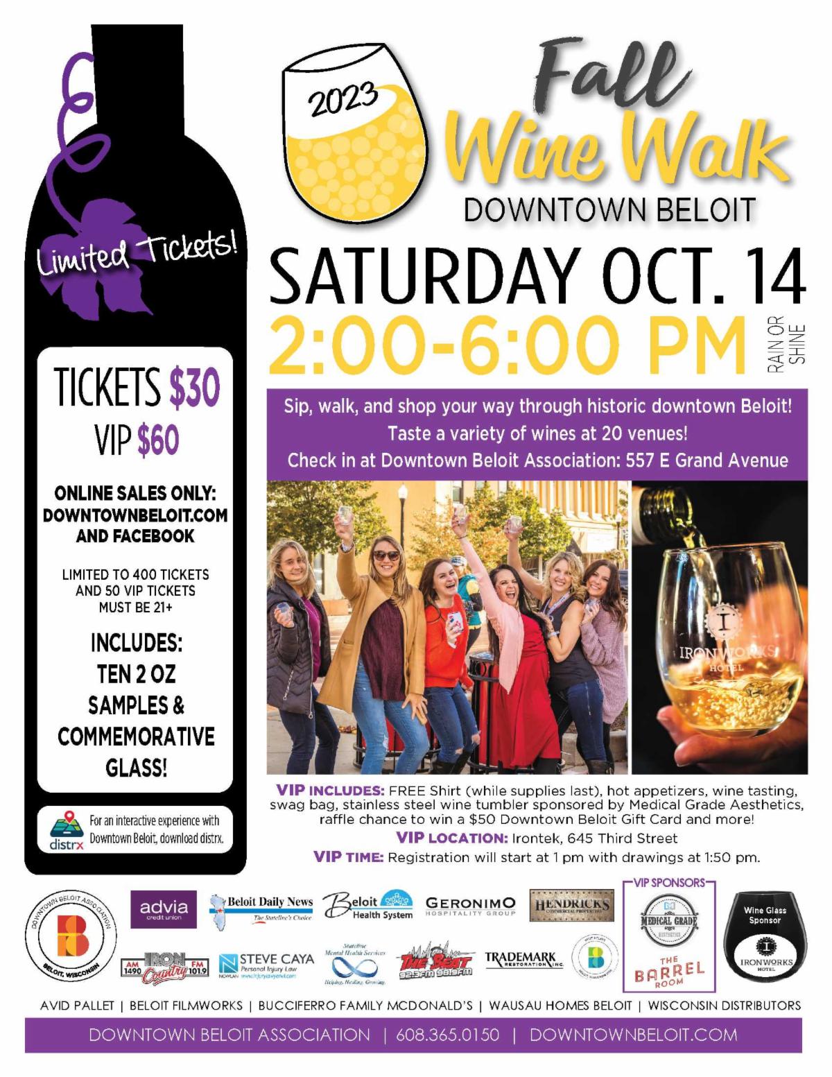 Wine flies when you're having fun, get your Fall Wine Walk tickets!