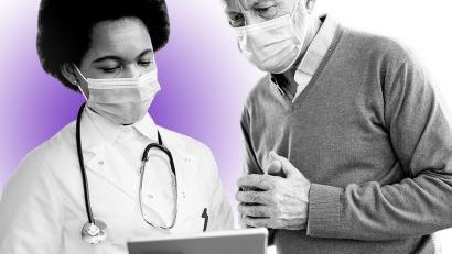 doctor with older patient