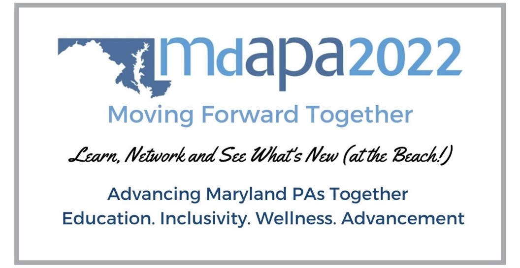 mdapa 2023 with title and conference details in different shades of blue on white background