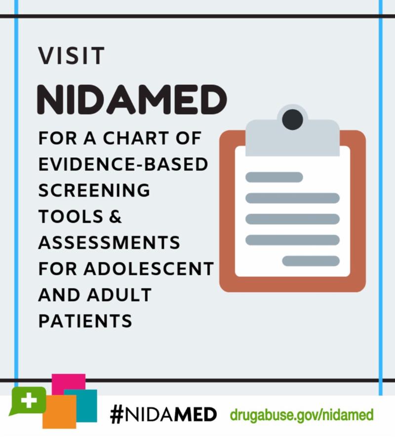 Infographic of NIDAMED screening tools and link to tools