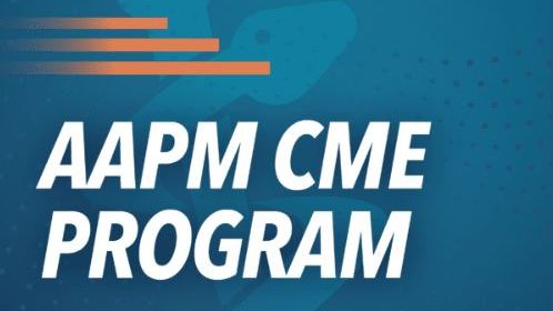 AAPM CME Program with blue background
