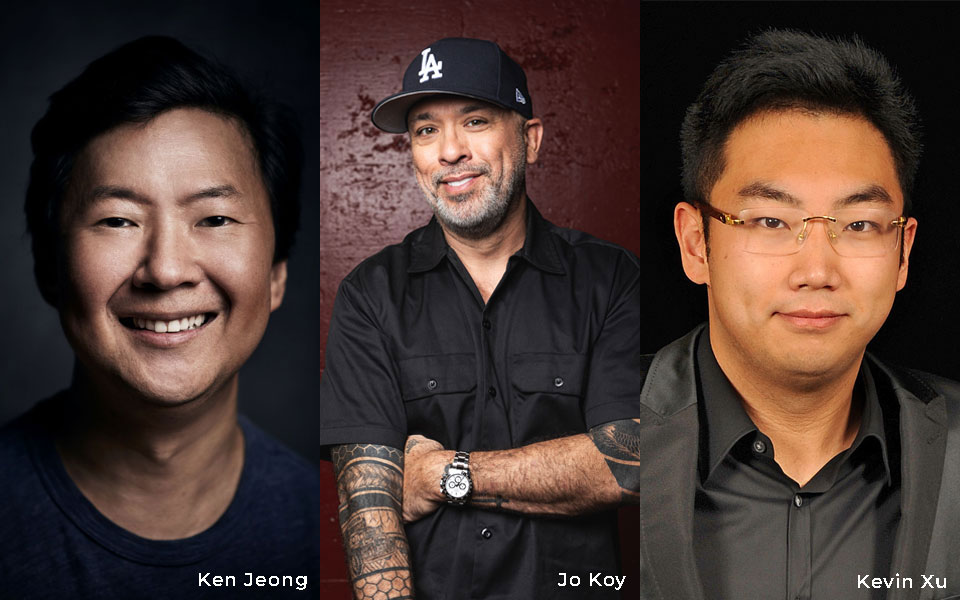 Pictured: Ken Jeong, Jo Koy, and Kevin Xu.