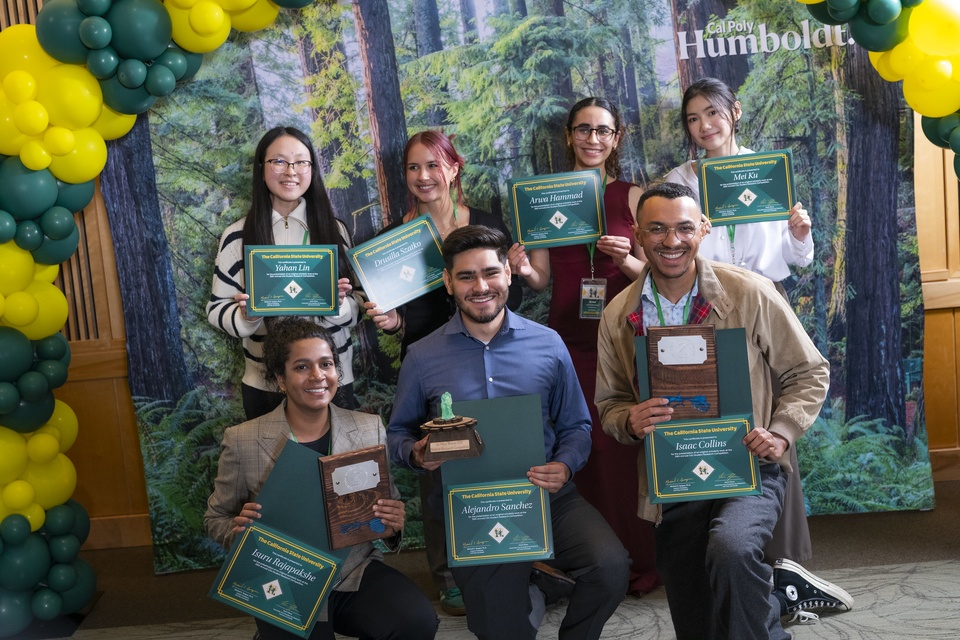 Cal State LA representatives for this year's CSU Student Research Competition. (Credit: Cal Poly Humboldt)