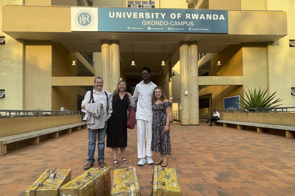 Cal State LA Professor Sarah Minslow, second from left, co-led a two-day workshop at the University of Rwanda in the summer. 