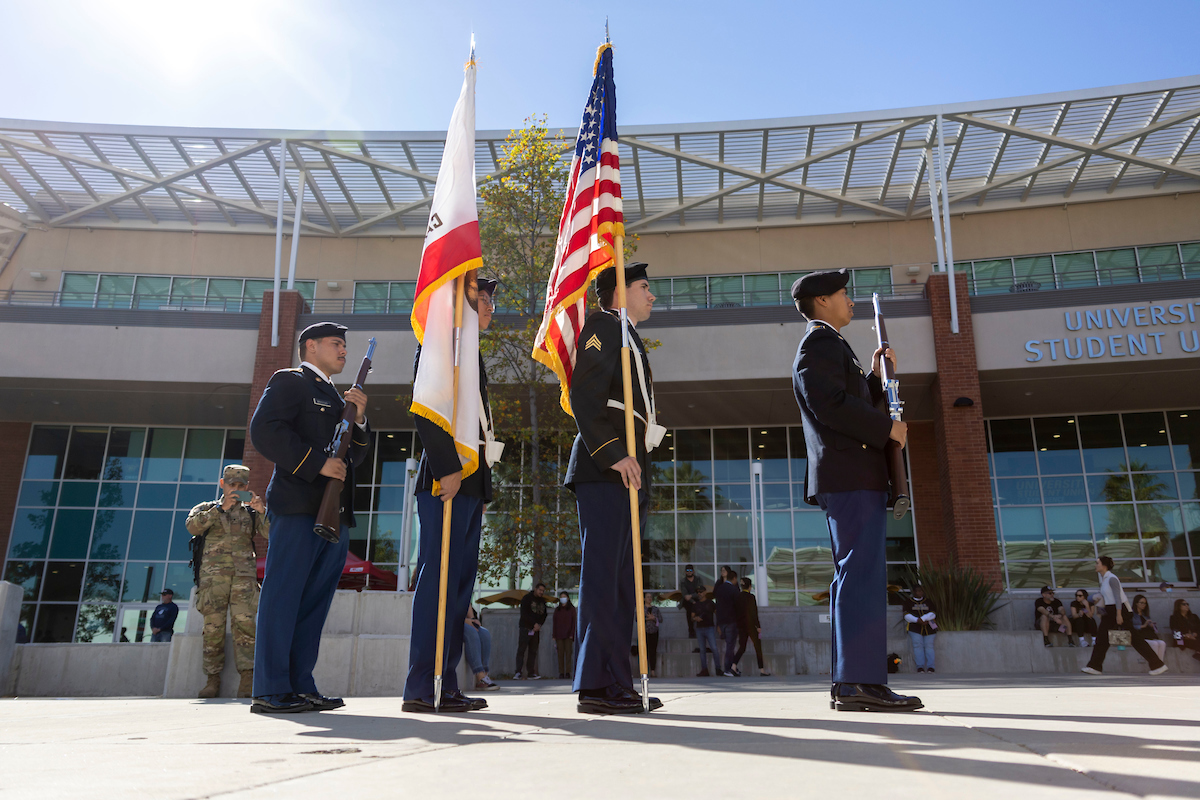 Veterans Day Ceremony at Cal State LA from 2023.