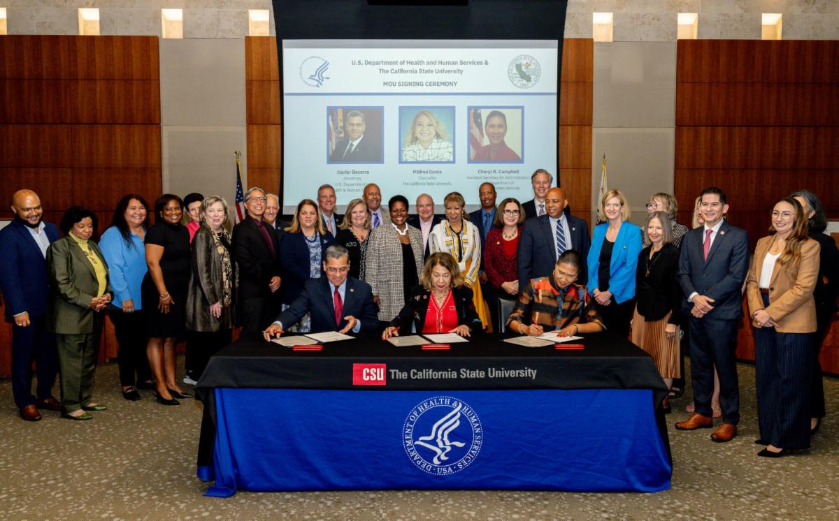 The signing of a memorandum of understanding with CSU presidents.