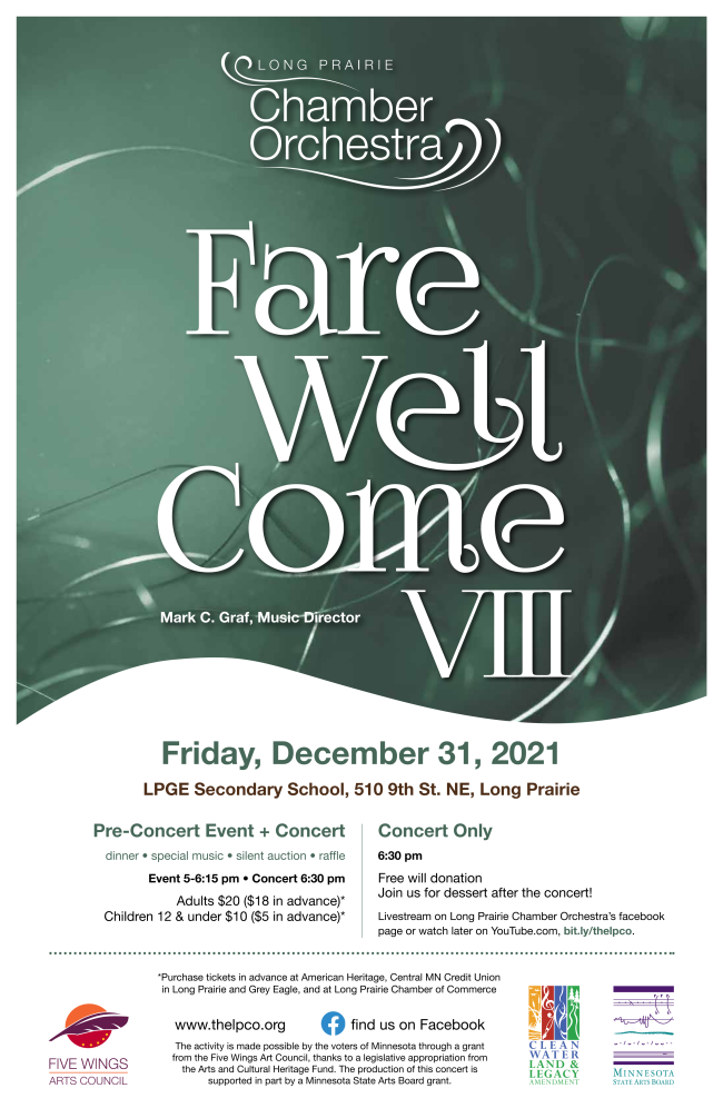Long Prairie Chamber Orchestra Presents Farewell Come VIII Friday