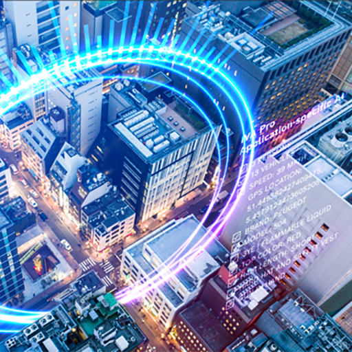City center with AI circle