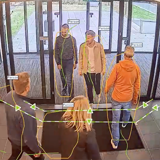 People entering and exiting a building