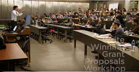 Grant writing workshop photo of participants in classroom setting