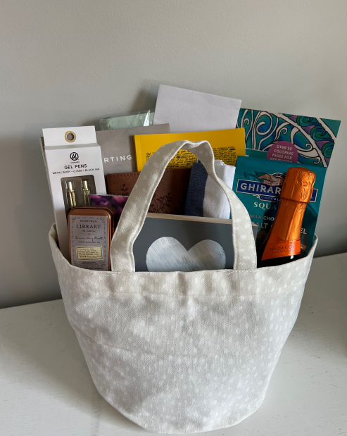 tote bag filled with items