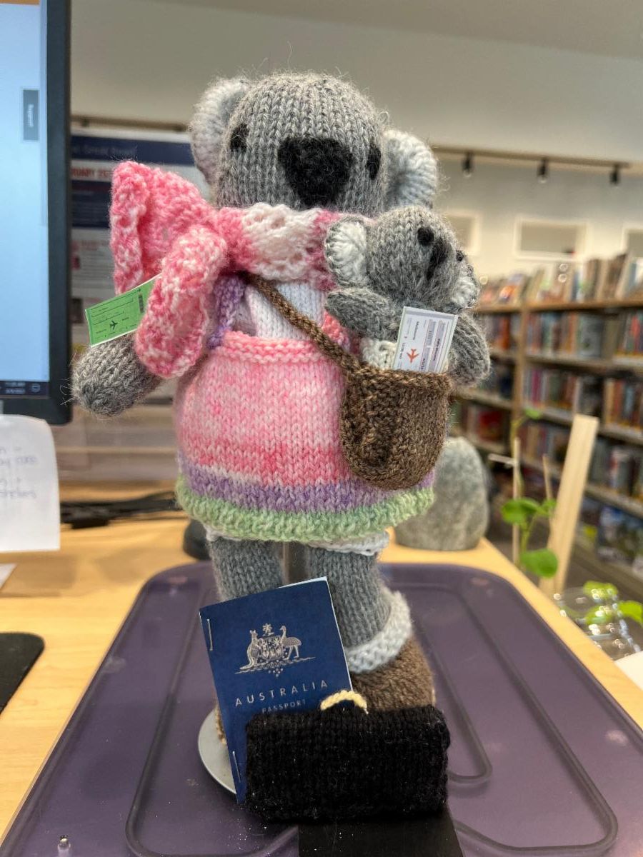 knitted koala and baby