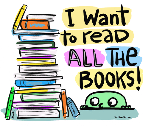 book pile being watched by a small kid