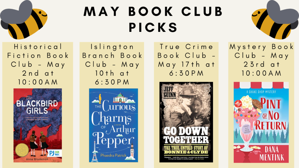 4 book covers and 2 bees