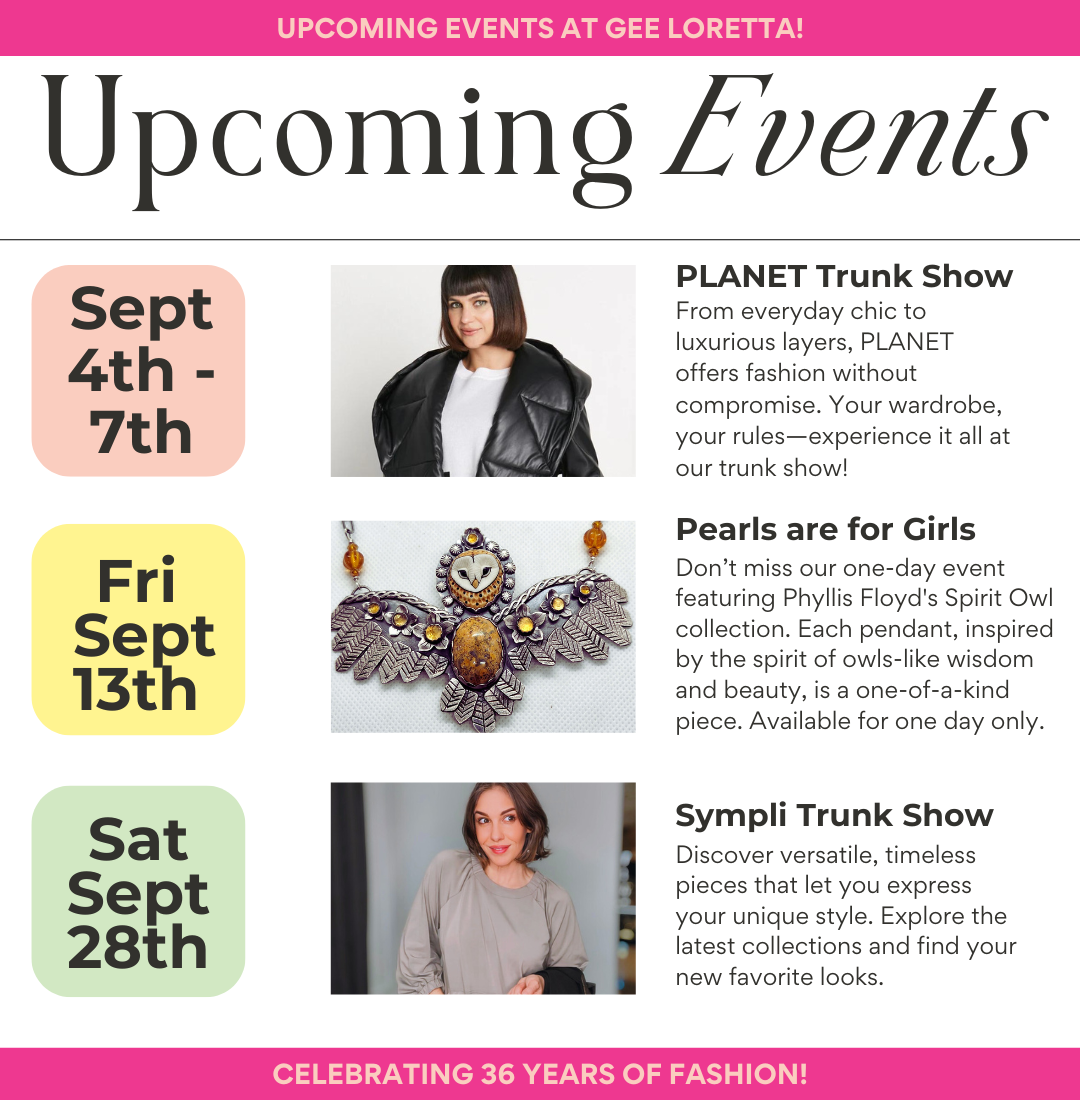 Upcoming Events at Gee Loretta