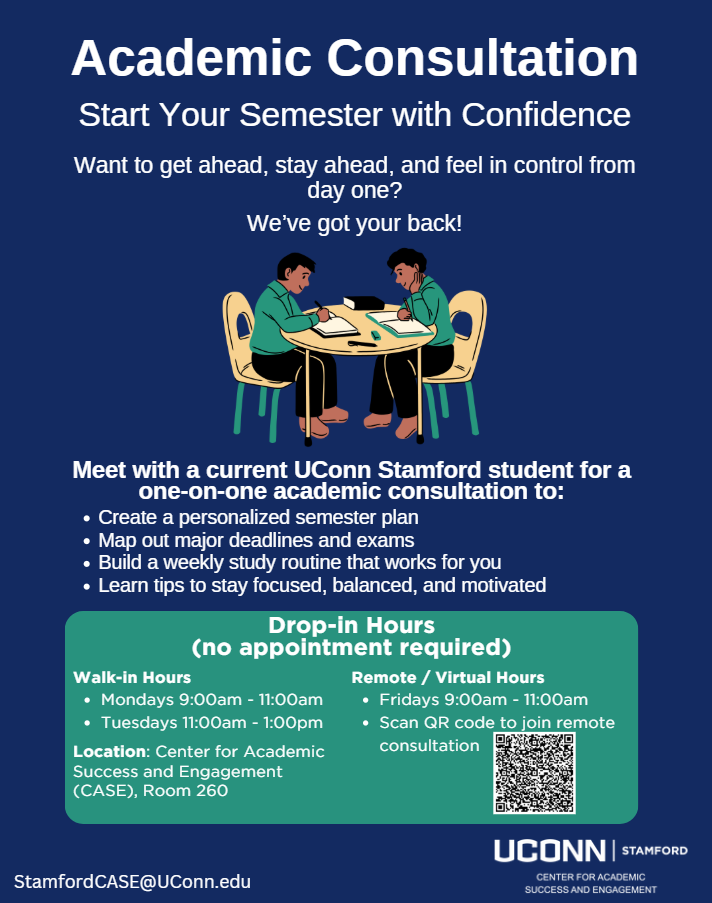 Flyer describing CASE consultations for students