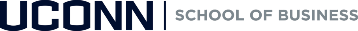 Image contains the logo for the University of Connecticut, School of Business.
