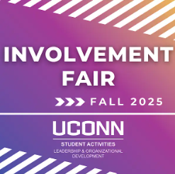 Flyer for UConn Involvement Fair Fall 2025