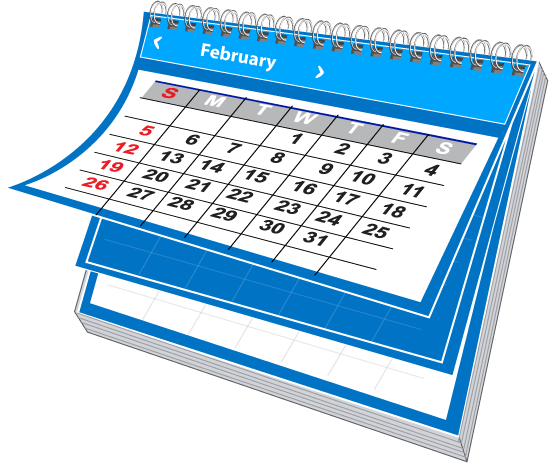 Blue calendar