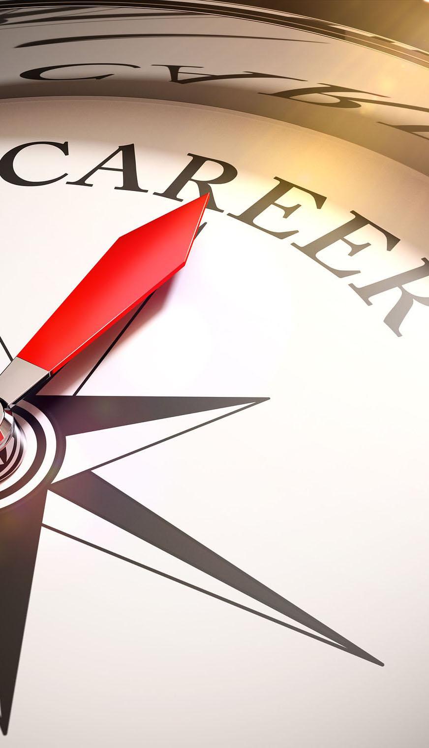 A compass pointing to the word career