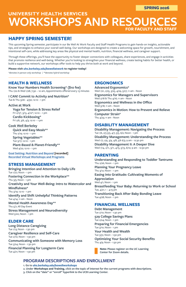 Spring 2026 Workshops