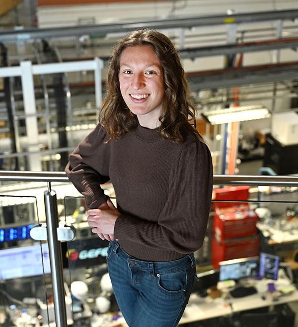 Jessica Moylan is shown inside the National Synchrotron Light Source II