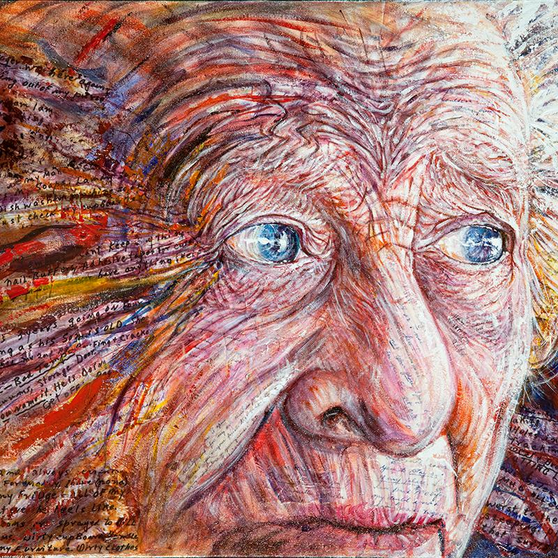 Impressionist portrait of older woman