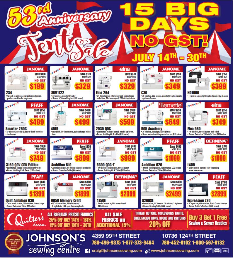 Our Tent Sale Continues This Week!