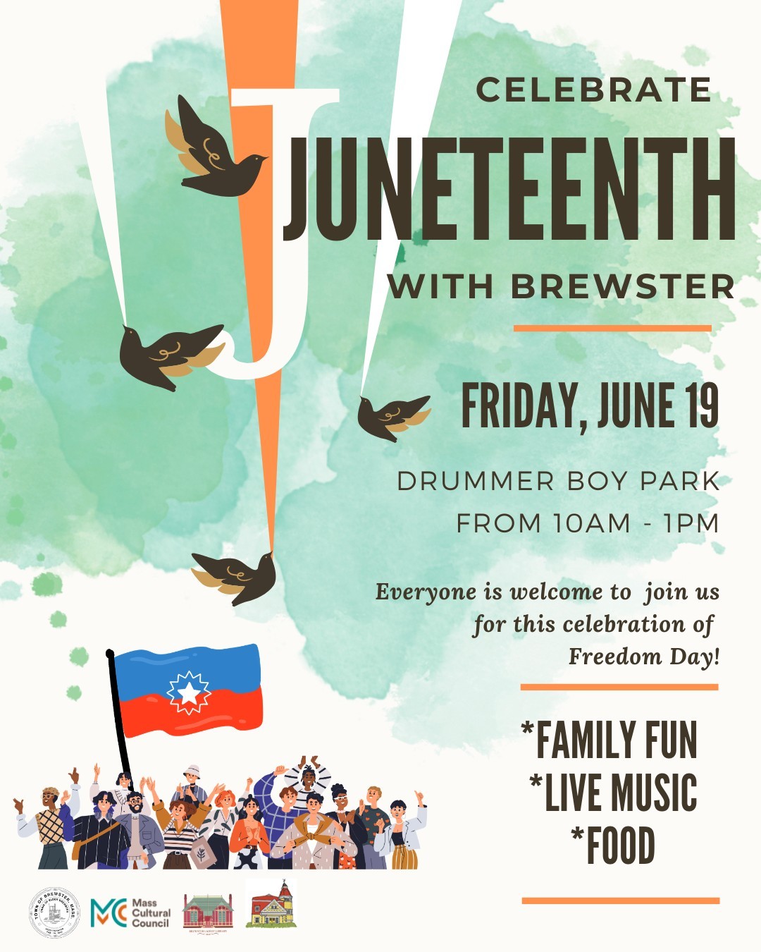 Informational flyer advertising the Juneteenth celebration in Brewster