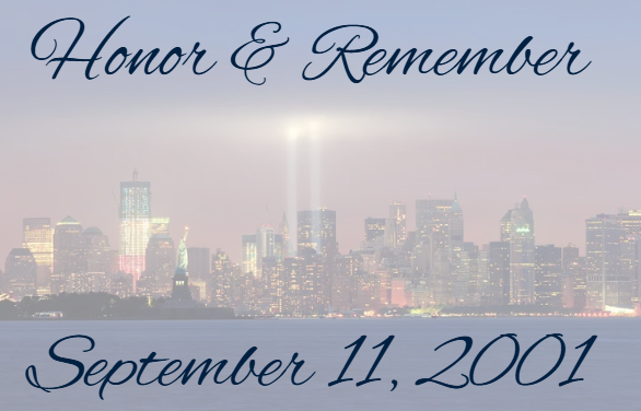 Remember September 11 2001 over a picture of the twin towers