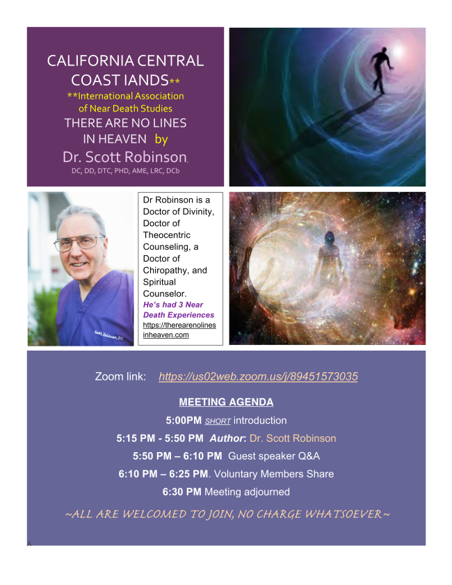 Wednesday Feb 4th 2026
Join our IANDS Zoom meeting 
