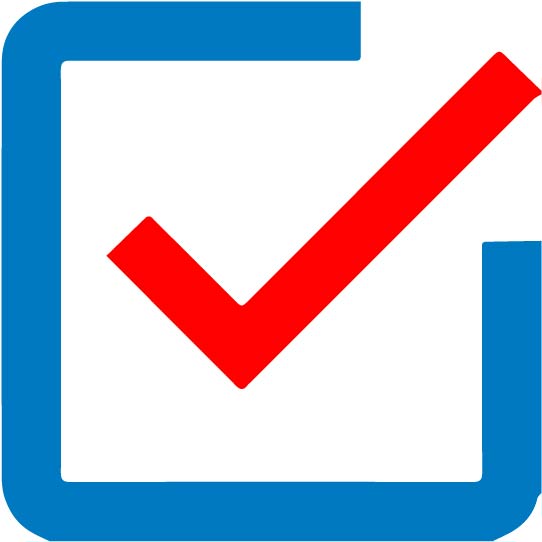 check mark in a box