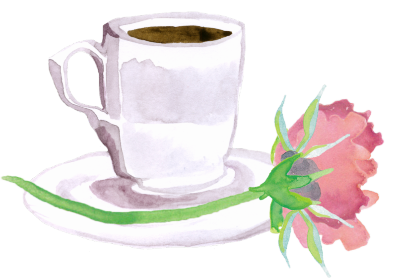 Flower and coffee cup