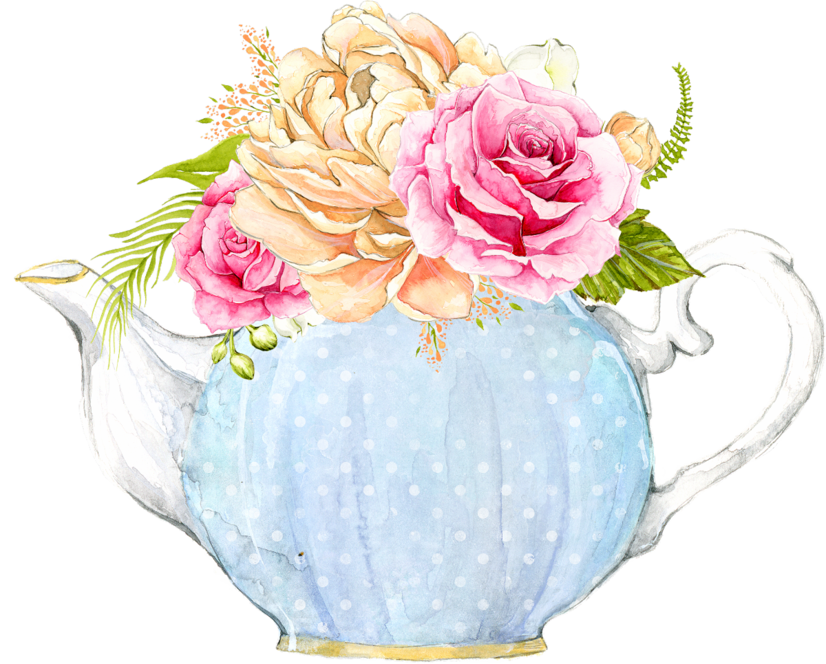 Tea pot and flowers