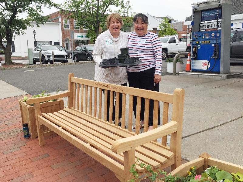 Ann and Eileen at Mobil Bench