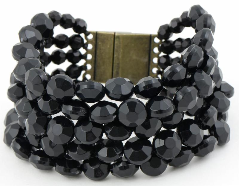 Black Bold Beaded Bracelet
