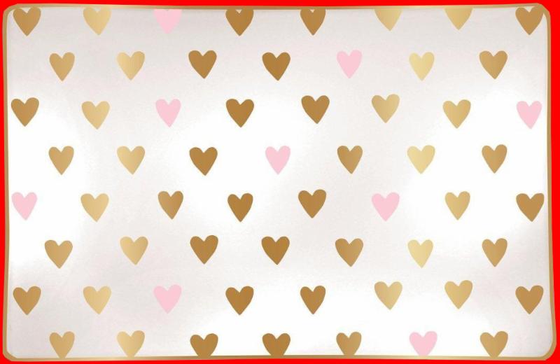 Pink Gold Hearts Trinket Tray