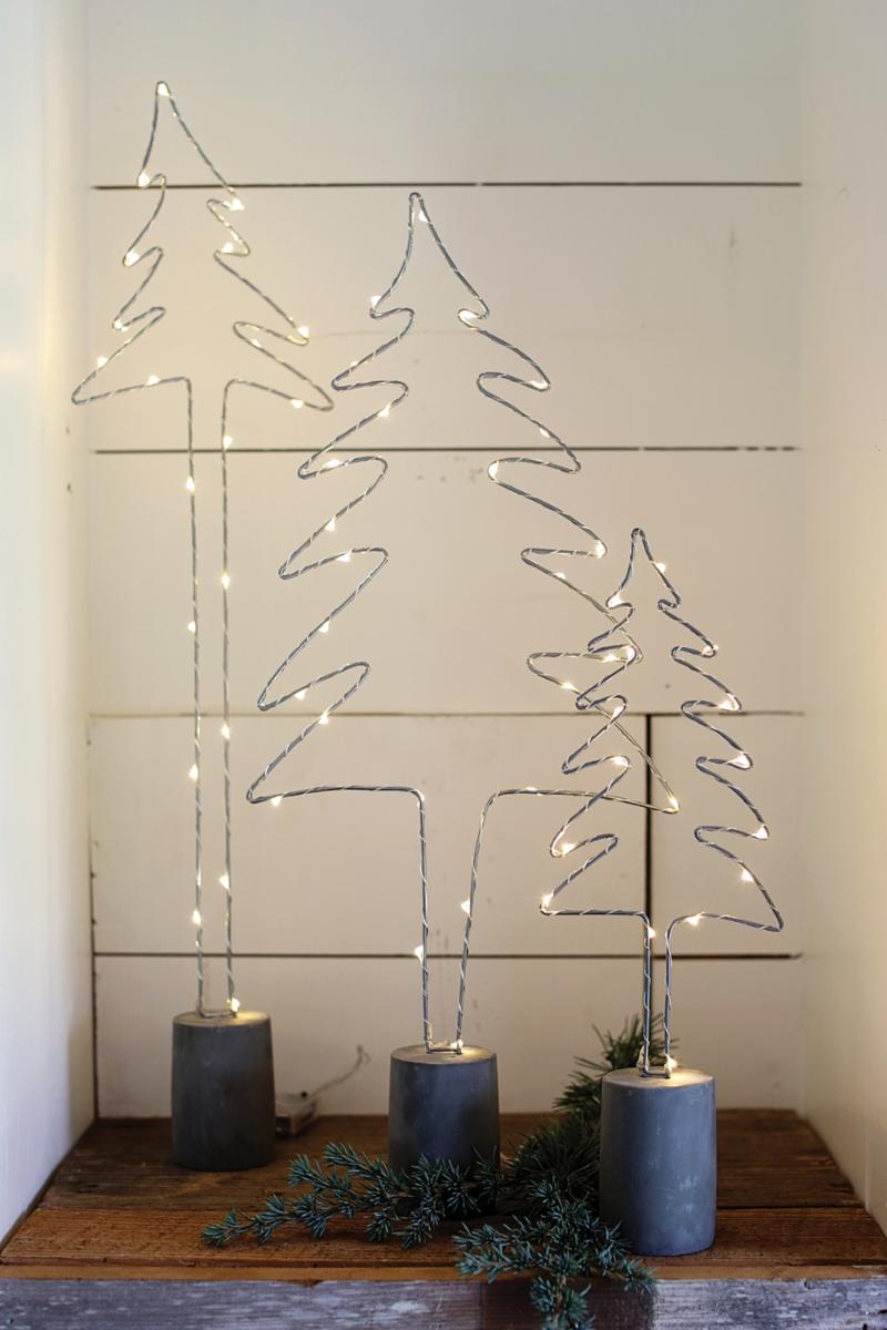 Lighted Wire Christmas Trees