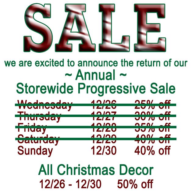 Storewide Progressive Sale