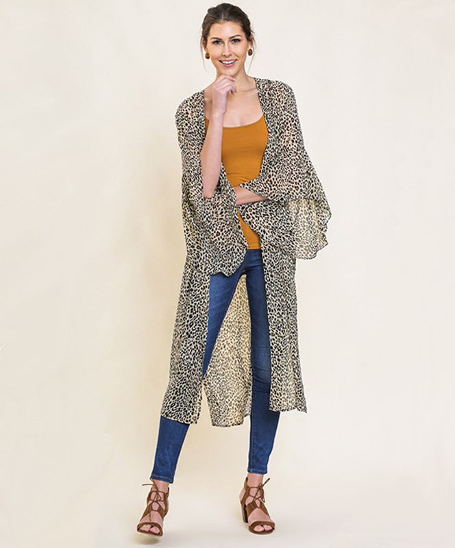 Sheer Leopard Kimono